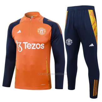 Chandal de Sudadera del Manchester United 2024-2025 Naranja