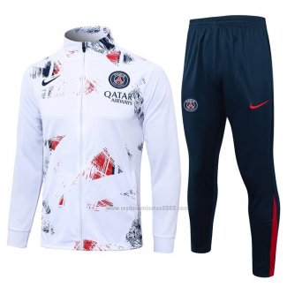 Chandal de Chaqueta del Paris Saint-Germain 2024-2025 Blanco