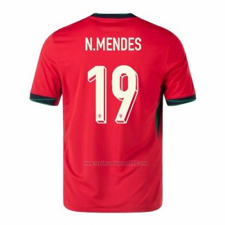 Camiseta Portugal Jugador N.Mendes Primera 2024