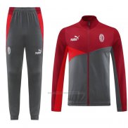 Chandal de Chaqueta del AC Milan 2024-2025 Rojo Gris