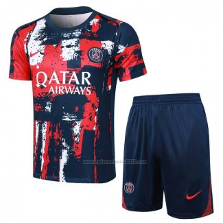 Chandal del Paris Saint-Germain Jordan Manga Corta 2024-2025 Azul y Rojo - Pantalon Corto