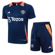 Chandal del Manchester United Manga Corta 2024-2025 Azul - Pantalon Corto