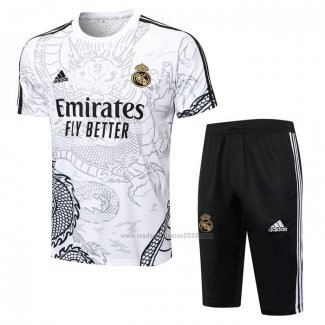 Chandal del Real Madrid Dragon Manga Corta 2024-2025 Blanco - Pantalon Corto